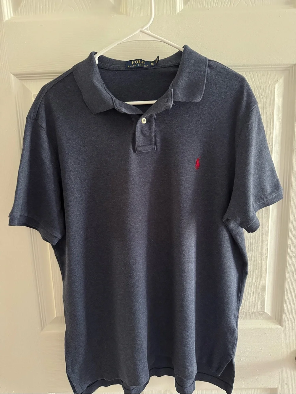 Ralph Lauren Navy Polo Shirt with Red Pony Embroidery